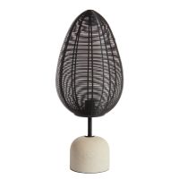 Joley tafellamp Ø26x61 cm - mat zwart/wit marmer