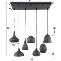 Gear hanglamp 7L 100 cm metaal punch van het woonmerk Fraaai