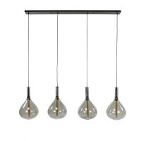 Fraaai Chiara hanglamp 4L druppel smoke glas - artic zwart - OUTLET B