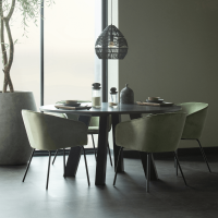 Rhonda eettafel XL ø150 cm eiken blacknight van het woonmerk Woood