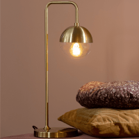 Woood Tafellamp Globular Metaal Antique Brass