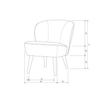 Woood Sara fauteuil structure velvet - cognac