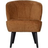 Woood Sara fauteuil structure velvet - cognac