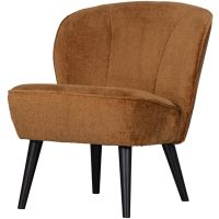 Woood Sara fauteuil structure velvet - cognac