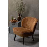 Woood Sara fauteuil structure velvet - cognac