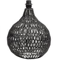 Macy tafellampvoet rattan look - zwart