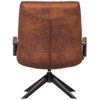Woood Jouke draaifauteuil met armleuning leerlook - cognac