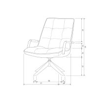 Woood Jouke draaifauteuil met armleuning leerlook - cognac