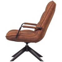 Woood Jouke draaifauteuil met armleuning leerlook - cognac
