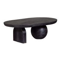 Steppe ovale salontafel - mangohout - zwart van het woonmerk Woood