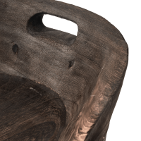 Woood Rosalie decoratieve kruk/stoel hout - donkerbruin