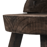 Woood Rosalie decoratieve kruk/stoel hout - donkerbruin