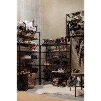 Woood Ferro schoenenrek stapel van 3 metaal - zwart