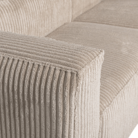 Bean chaise loungue rechts grove ribstof - travertin