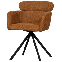 Woood Fenne draaibare eetkamerstoel geweven stof