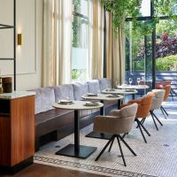 Woood Fenne draaibare eetkamerstoel geweven stof