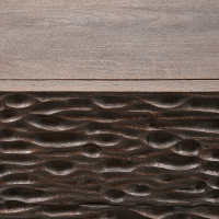 Crumble carved nachtkastje met lades mangohout - walnoot