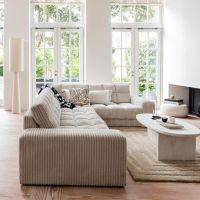 Woood Second date hoekbank rechts grove ribstof