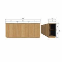 Woood Zuma dressoir 200 cm eiken - naturel