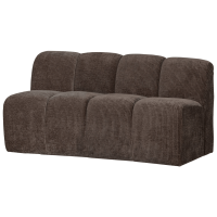 Woood Mojo eetbankje met rugleuning 164 cm geweven ribstof