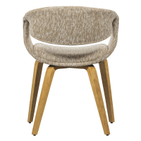 Woood Yossi eetkamerstoel zand met houten poot - naturel | Showmodel