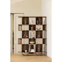 Woood Sinne boekentkast hout 180x130 cm - walnoot