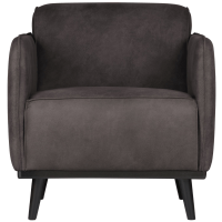Woood Statement fauteuil met arm ecoleer - donkergrijs