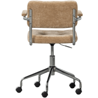 Woood Kova bureaustoel geweven ribstof - donkerzand