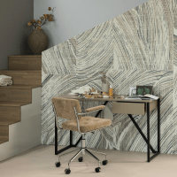 Woood Kova bureaustoel geweven ribstof - donkerzand