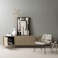 Woood Aure fauteuil chenille - beige/zwart