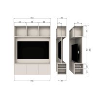 Woood Meggy tv opbergkast 160 cm - grenen dust