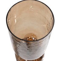 Woood Gigi tafellamp 51xø15 cm gehamerd glas - bruin