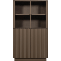 Woood Nova lage vitrinekast grenen - truffelbruin