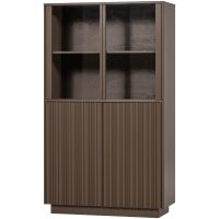 Woood Nova lage vitrinekast grenen - truffelbruin