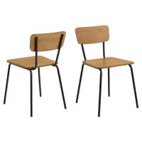 Nøra Mysa eetkamerstoel | zwart metaal onderstel | naturel oak - naturel