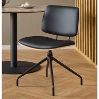 Nøra Yaro draaistoel | zwart metaal onderstel | PU leer - zwart