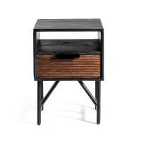 Metro nachkastje 1 lade bruin/zwart van het woonmerk Vurna