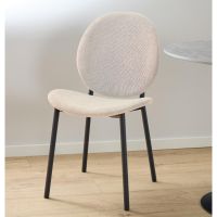 Mono eetkamerstoel | zwart metaal onderstel | stof Caso