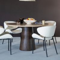 Eleonora Ronde eettafel Aikin - Ø130x76 cm - travertin