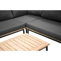 Svea Omarion loungest met hoekbank en tafel - zwart