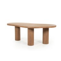 Bobbie eettafel organisch walnoot - lichtbruin