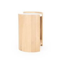 Don bijzettafel ovaal - naturel hout/marmer