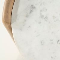 Don bijzettafel ovaal - naturel hout/marmer