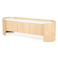 Eleonora Don tv-meubel 165 cm - naturel hout/marmer