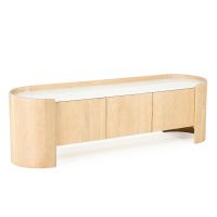 Eleonora Don tv-meubel 165 cm - naturel hout/marmer