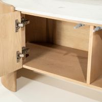 Eleonora Don tv-meubel 165 cm - naturel hout/marmer