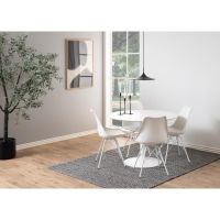 Nøra Sid ronde eettafel Ø110x74 cm | wit metaal onderstel | MDF met NC-lakafwerking - wit