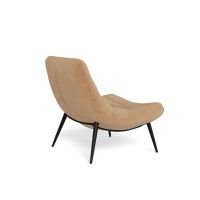 Nøra Berry fauteuil | zwart metaal onderstel | stof Fay - roze/bruin