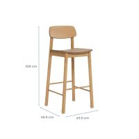Nøra Donny barstoel | eikenfineer - naturel