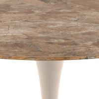 Nøra Michelle ronde eettafel Ø90x75 cm | grijs metaal onderstel | gepolijst keramiek - bruin